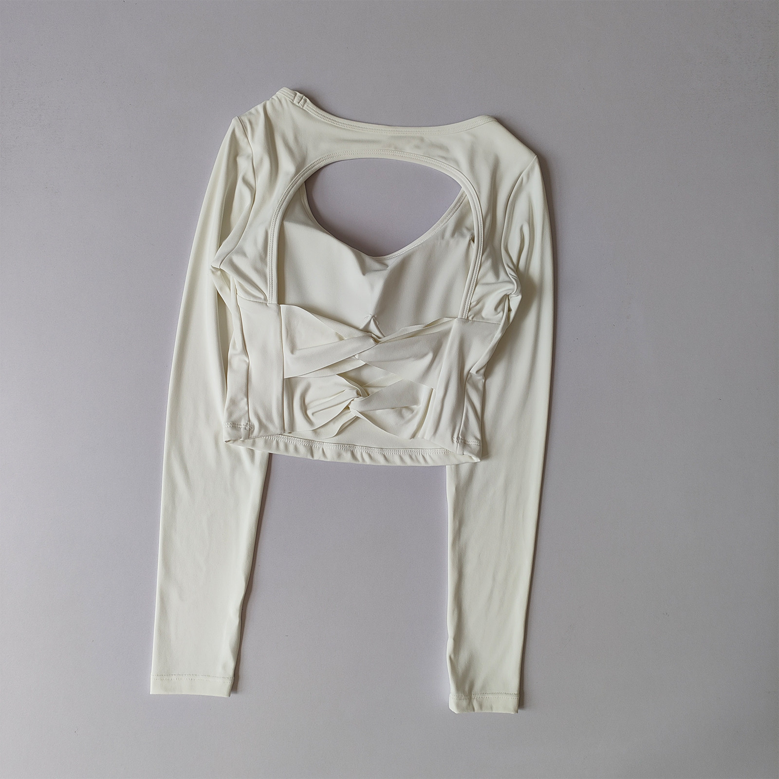 Pilates Yoga One - セクシーなヨガウェア、胸パッド付き長袖シャツ、固定カップスポーツトップ、ハイエンドワンカップピラティススポーツフィットネスランニングウェア